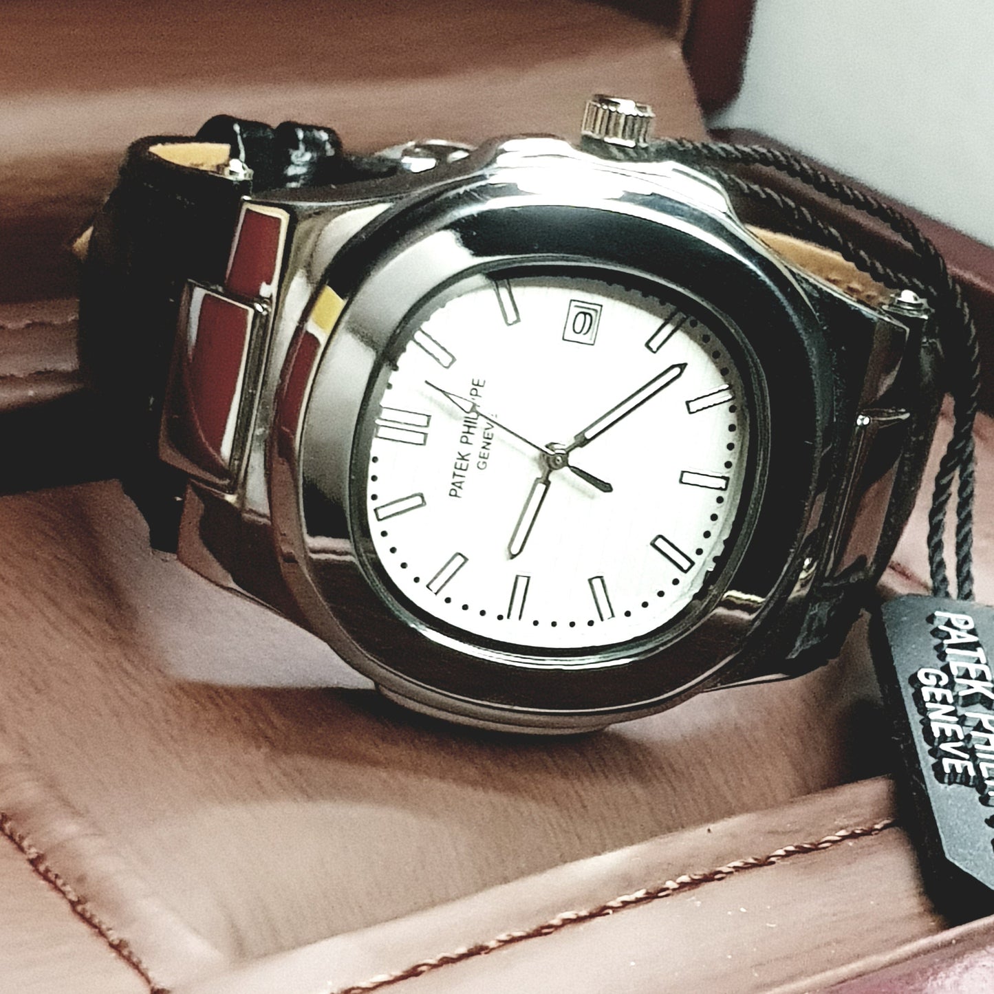 Introducing the Patek Philippe Geneve White Dial Leather Strap Watch