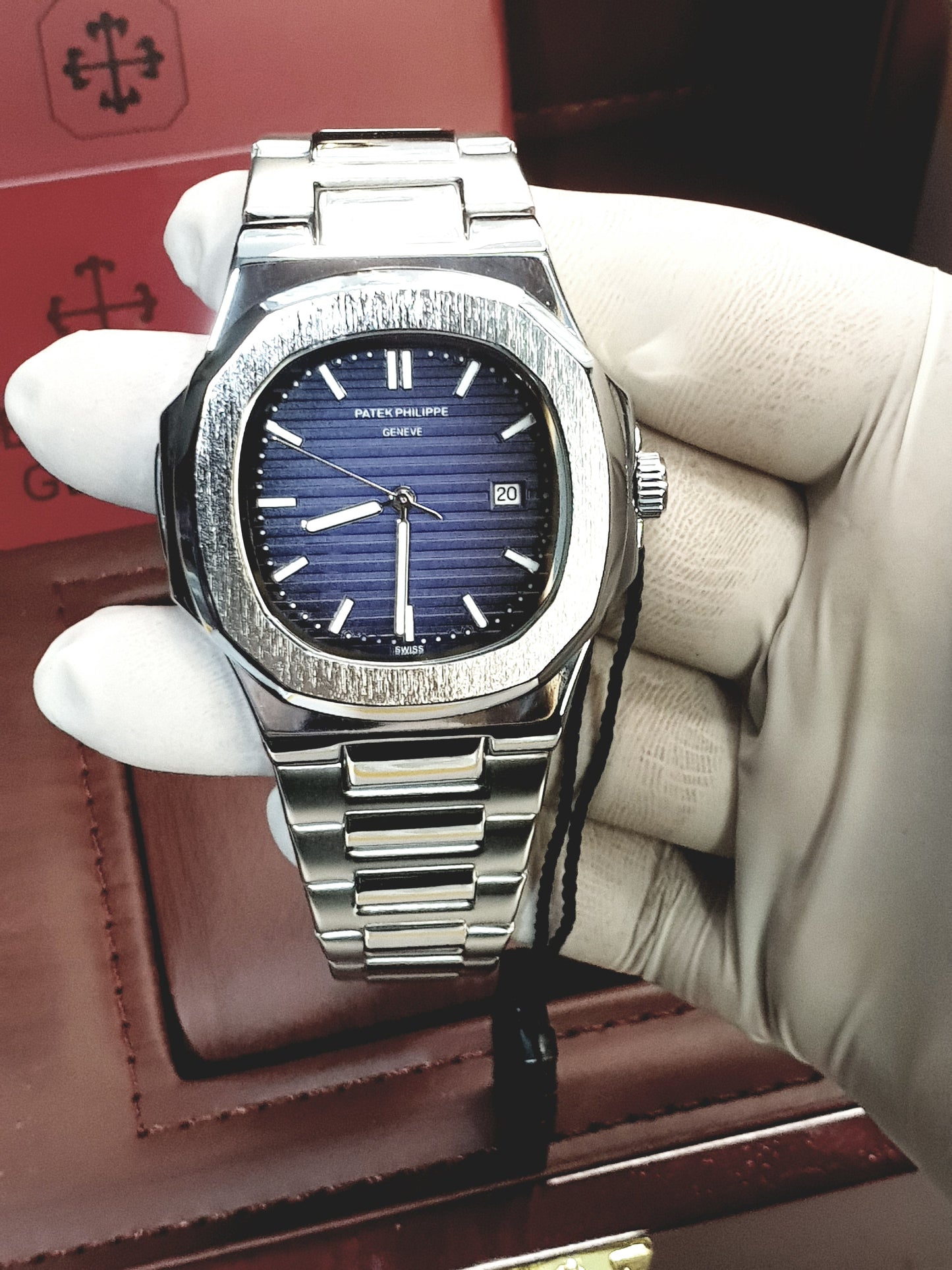 Patek Philippe Geneve Chain Watch Master Copy-Blue Dial