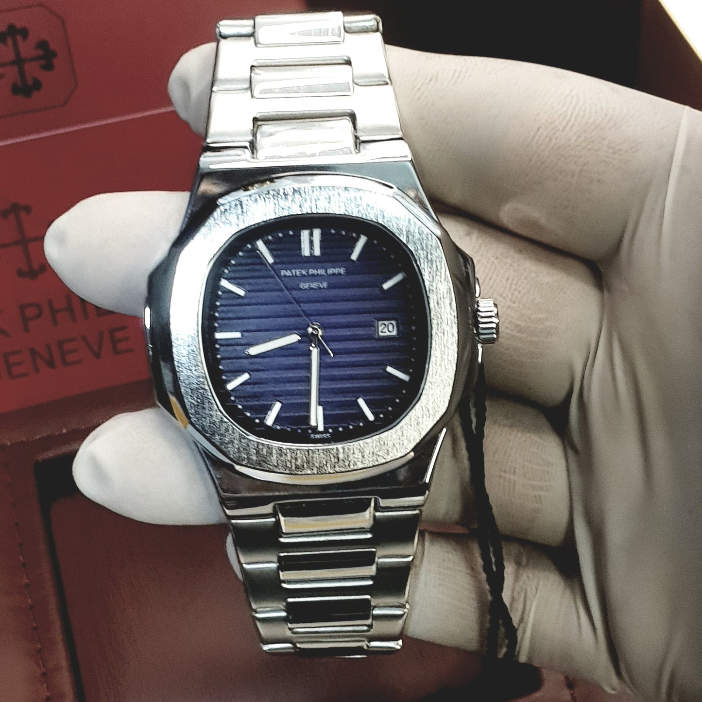 Patek Philippe Geneve Chain Watch Master Copy-Blue Dial