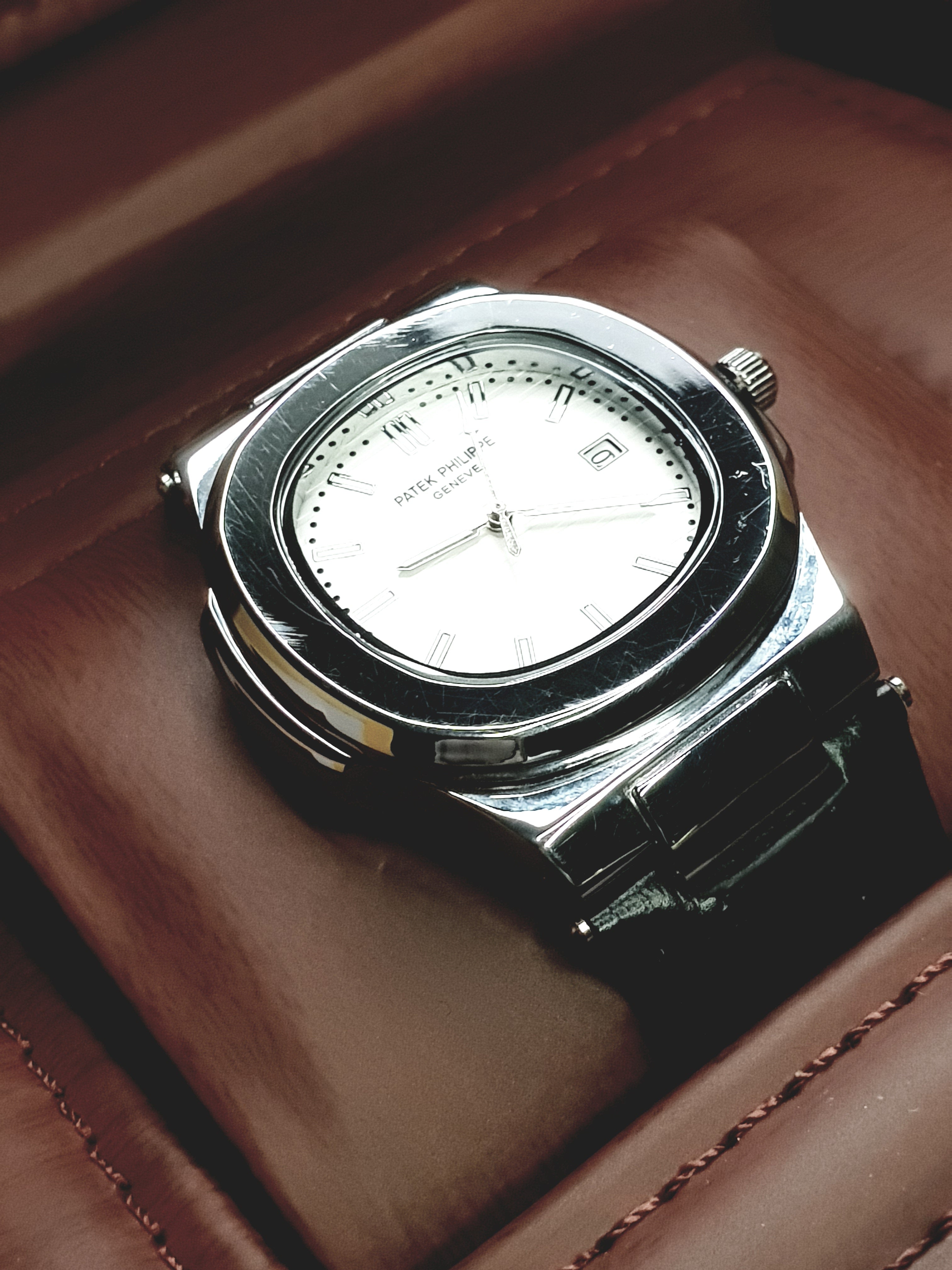 Introducing the Patek Philippe Geneve White Dial Leather Strap Watch