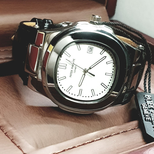 Introducing the Patek Philippe Geneve White Dial Leather Strap Watch
