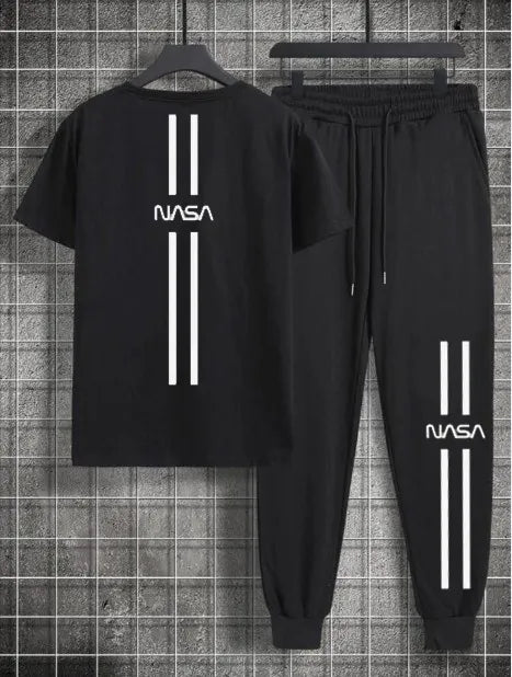 NASA Print Summer Tracksuit – Black (Unisex)