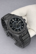 Hublot Matte Black Chronograph Stainless Steel Watch Master Copy (Copy)