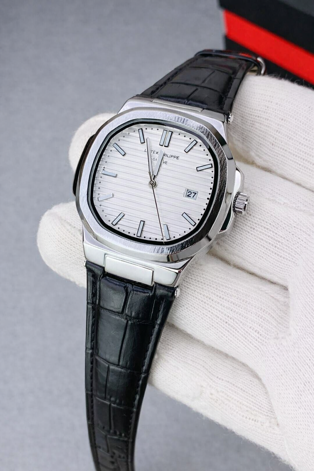Introducing the Patek Philippe Geneve White Dial Leather Strap Watch