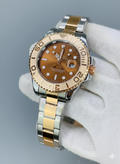 Rolex Yacht-Master Chocolate Dial Rose Gold Frost Bezel Two-Tone Watch Master Copy