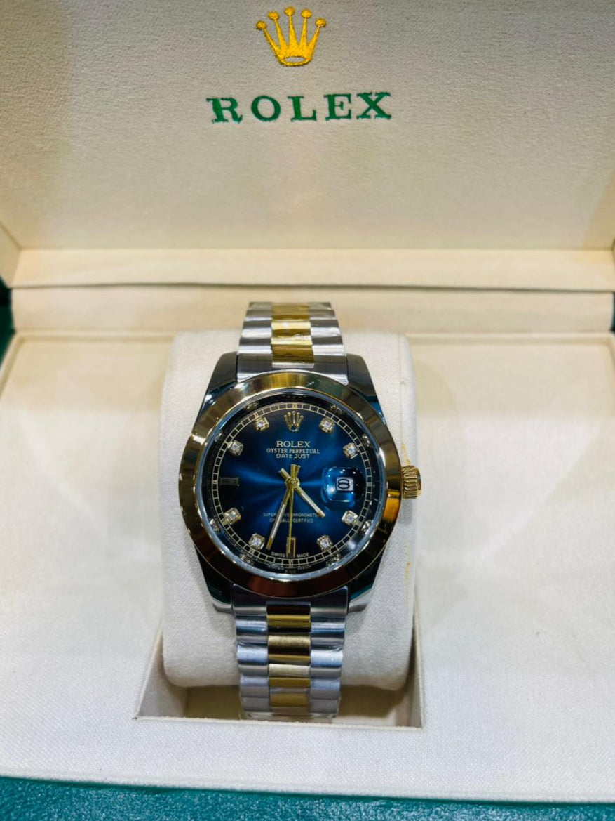 Rolex Oyster Perpetual Datejust – Blue Dial Luxury Watch (Master Copy)