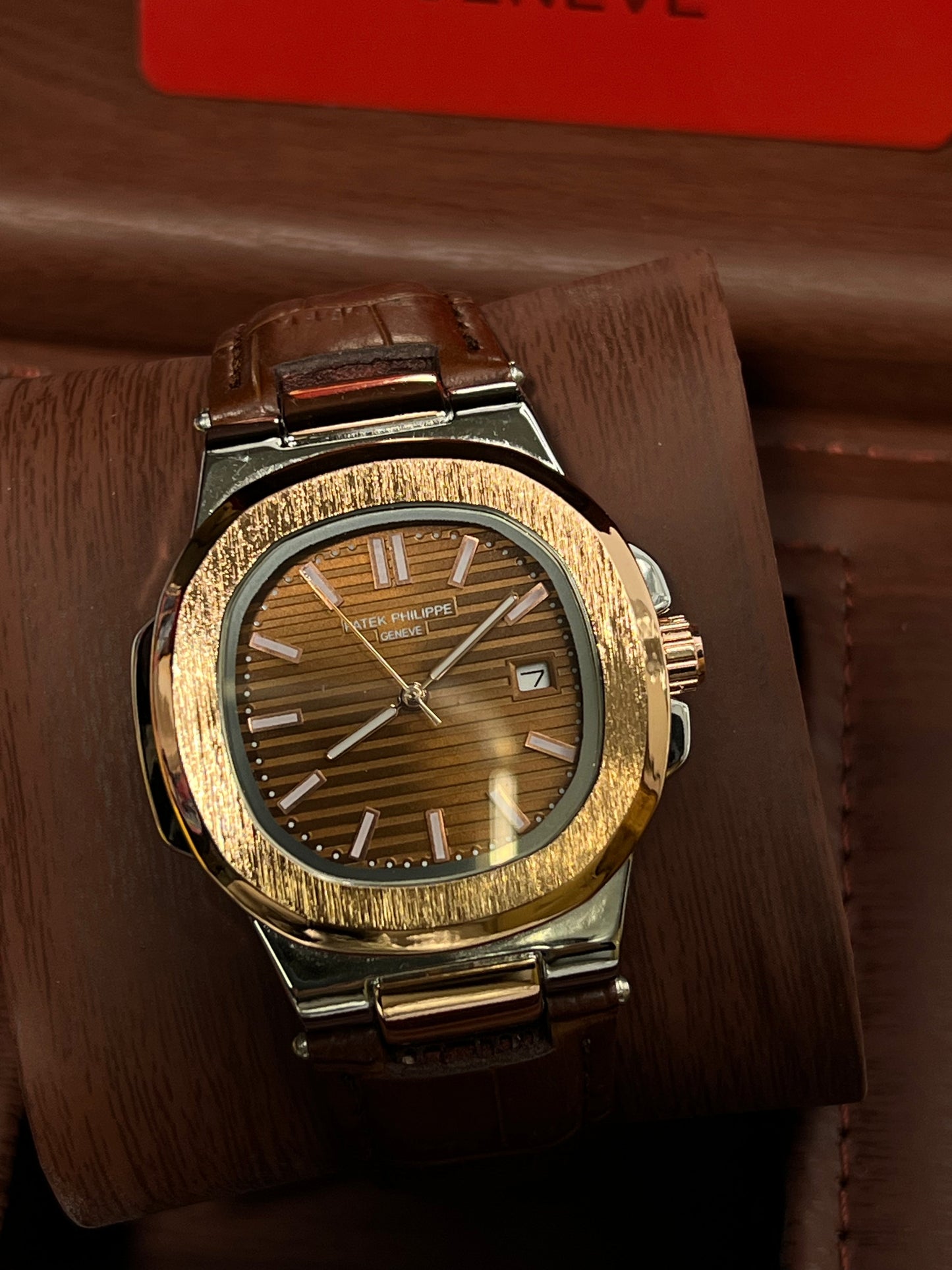 Patek Philippe Geneve Brown Leather Strap Watch Master Copy – A Timeless Symbol of Elegance and Craftsmanship