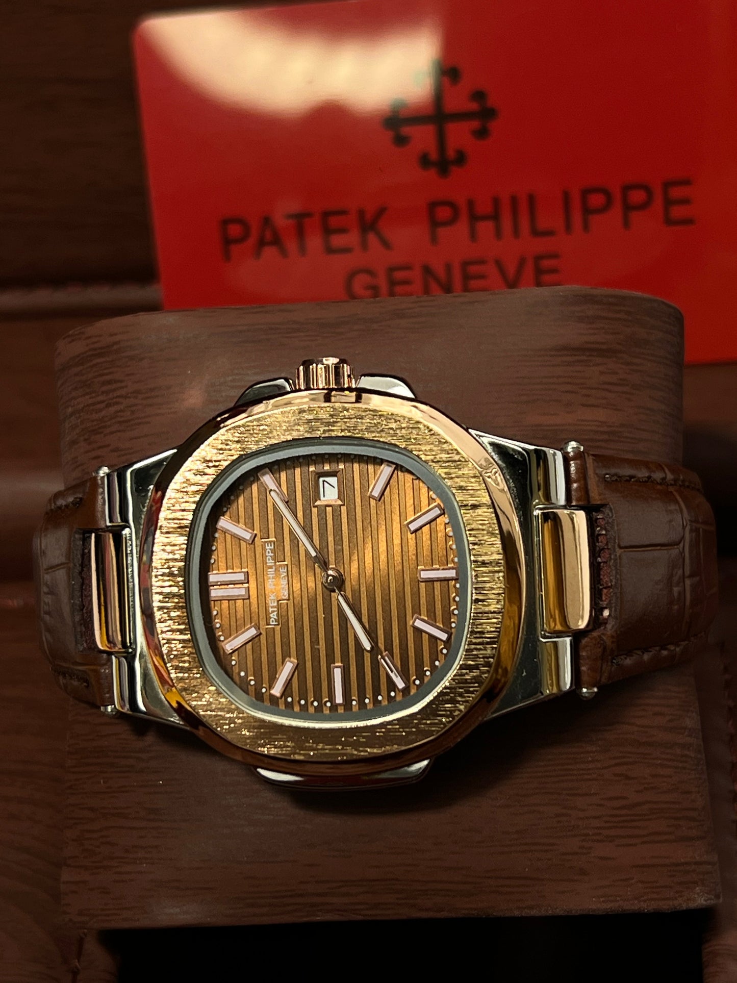 Patek Philippe Geneve Brown Leather Strap Watch Master Copy – A Timeless Symbol of Elegance and Craftsmanship