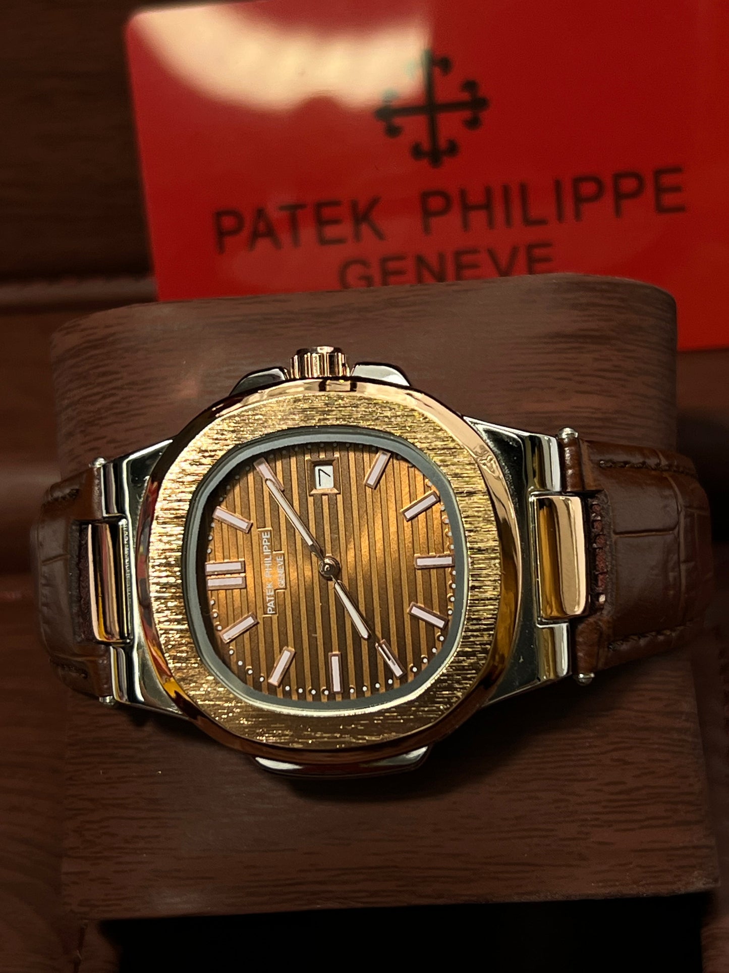 Patek Philippe Geneve Brown Leather Strap Watch Master Copy – A Timeless Symbol of Elegance and Craftsmanship