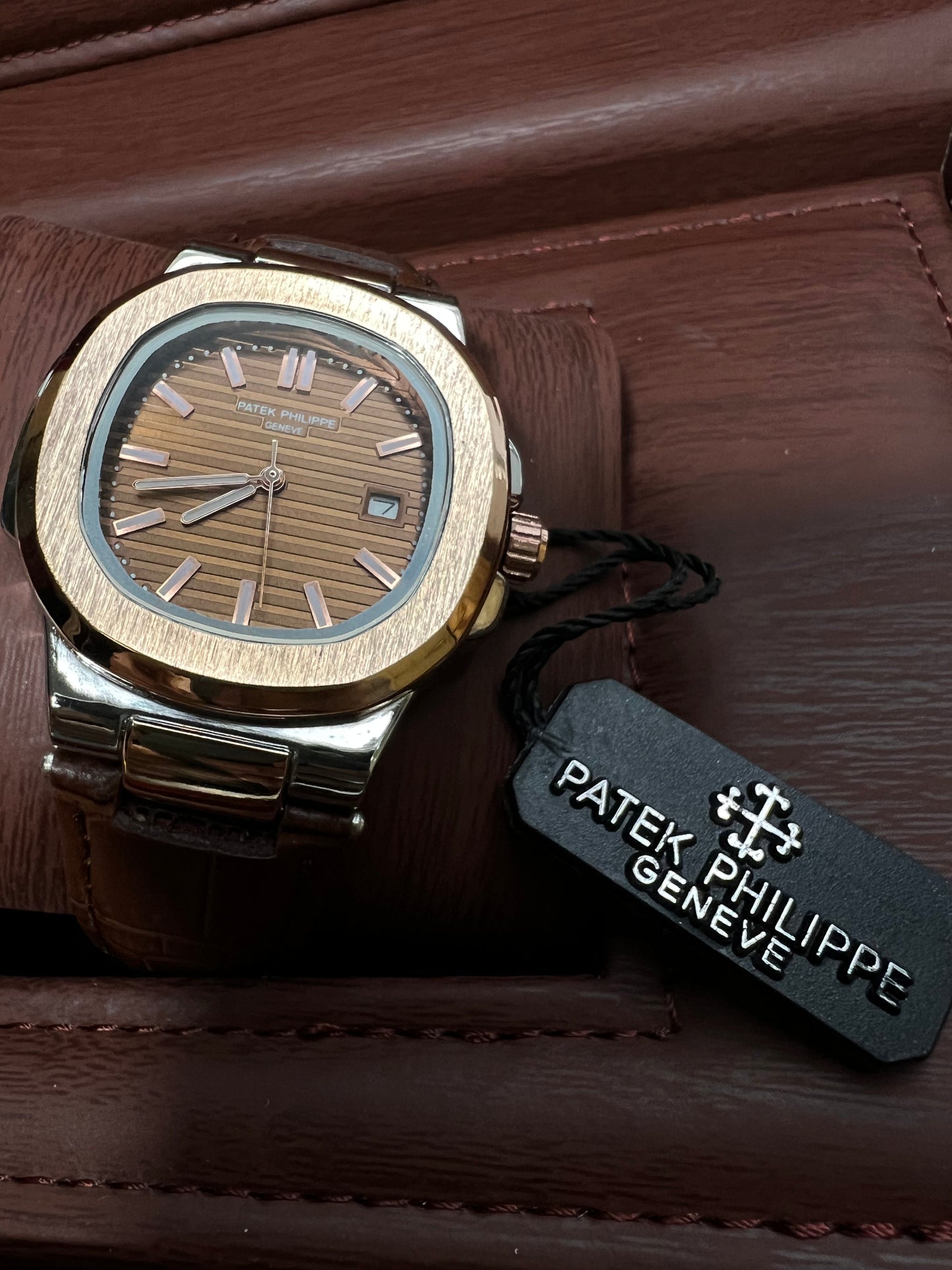 Patek Philippe Geneve Brown Leather Strap Watch Master Copy – A Timeless Symbol of Elegance and Craftsmanship