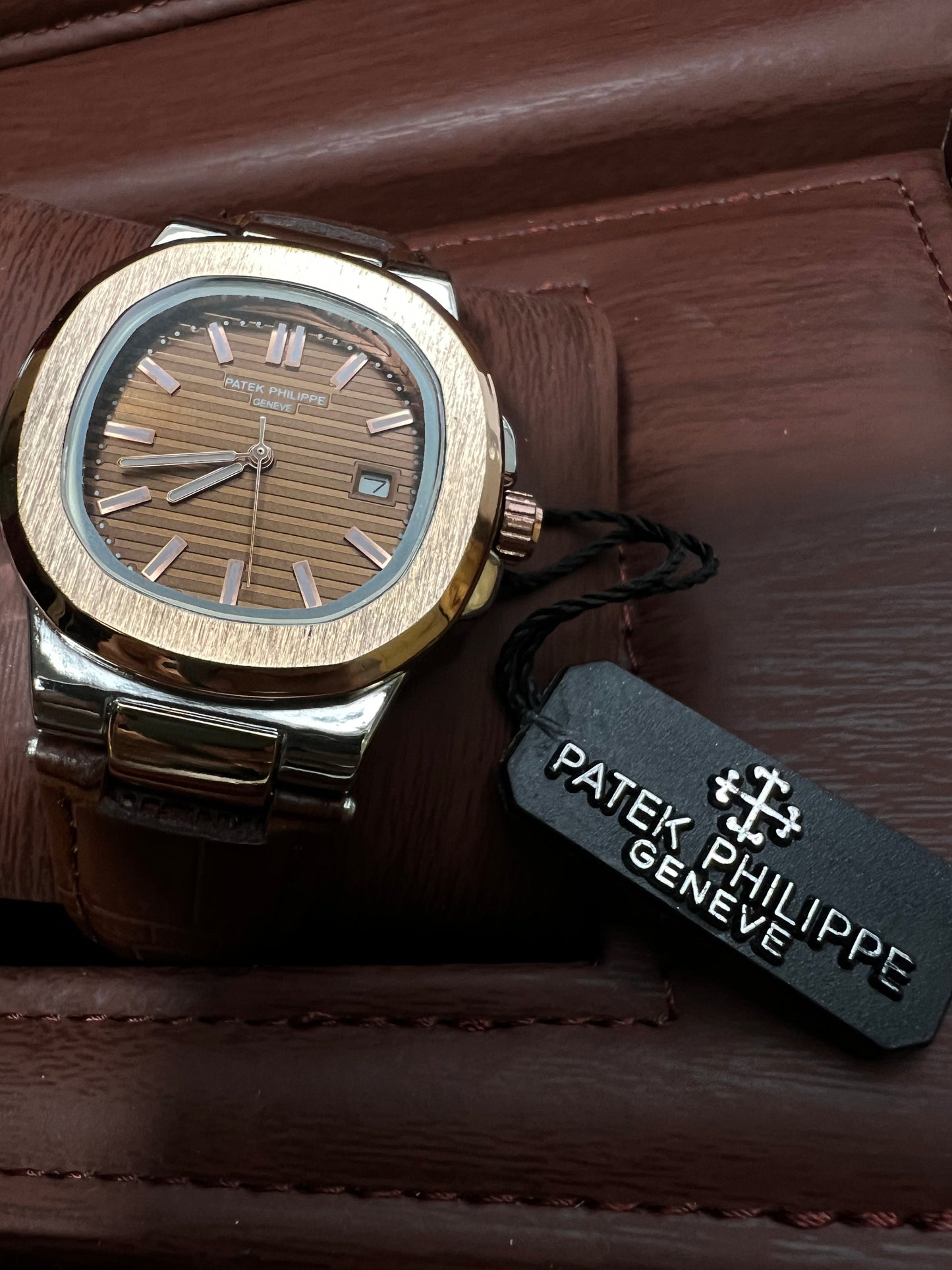 Patek Philippe Geneve Brown Leather Strap Watch Master Copy – A Timeless Symbol of Elegance and Craftsmanship