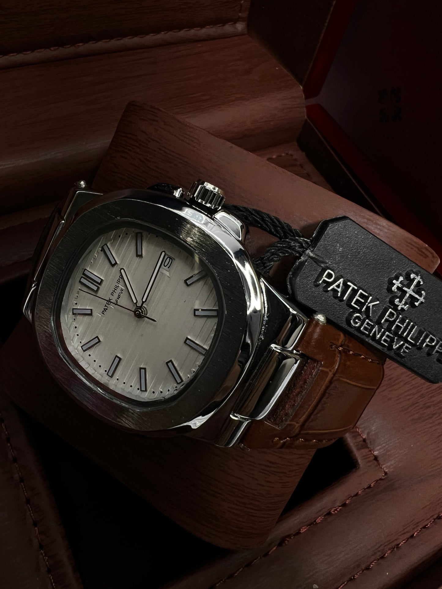 Introducing the Patek Philippe Geneve Brown Leather Strap Watch – Master Copy