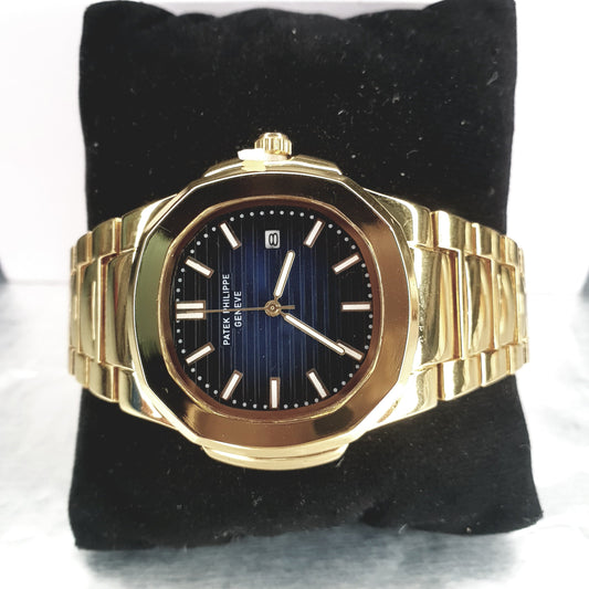 Patek Philippe Geneve Luxury Golden Chain Watch Master Copy - Blue Dial