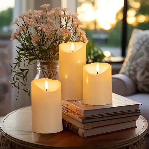 LED Candle Tea Light flameless Candles Electric in Warm White and Wave and Battery-Operating with Free Bettery Cells.