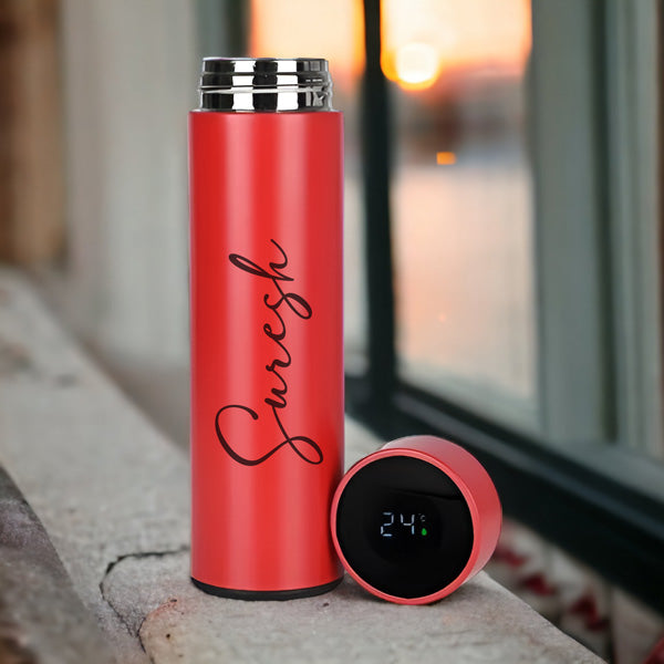 LCD Temperature Display Water Bottle | Customizable